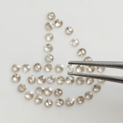 0.82 CT Round Rose cut Natural Diamond Lot, 40Pcs Champagne color Loose Diamonds For Making Ring and Jewelry