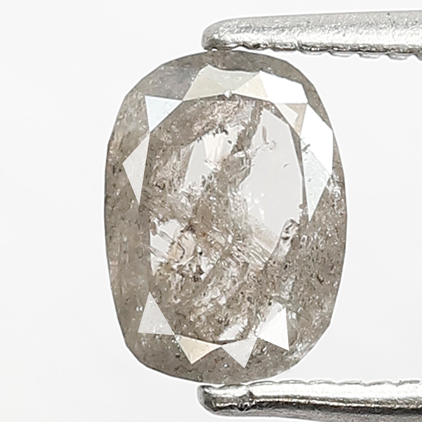 0.80 CT Natural Oval Shape Earth Mined Diamond | 7.20 x 5.20 mm Loose Diamond | Gray Black Salt and Pepper Diamond