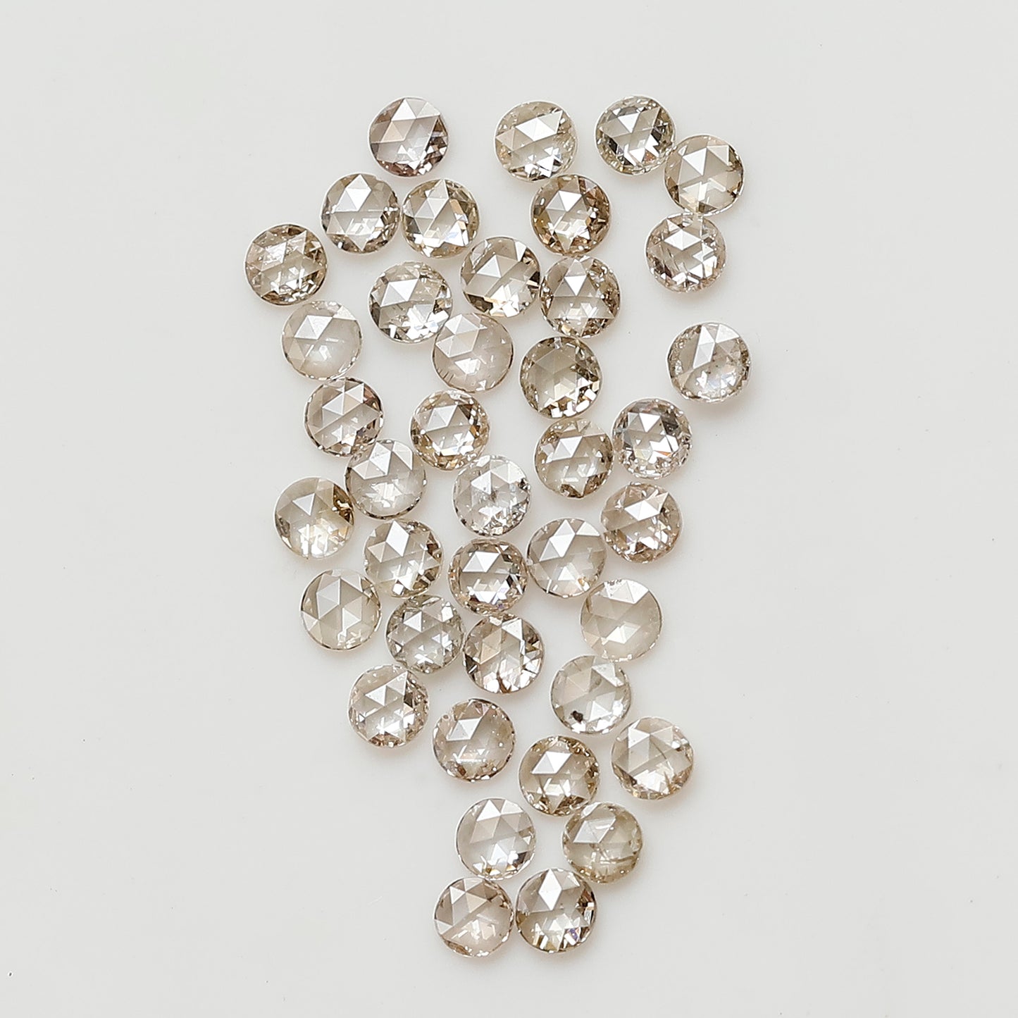 0.82 CT Round Rose cut Natural Diamond Lot, 40Pcs Champagne color Loose Diamonds For Making Ring and Jewelry