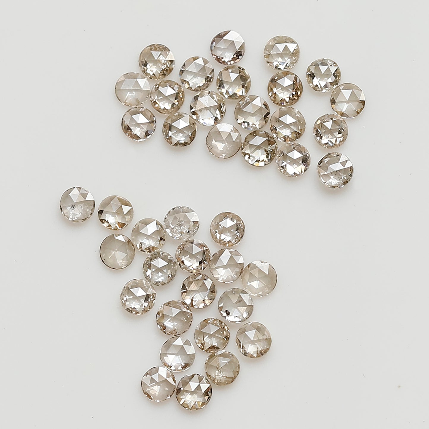 0.82 CT Round Rose cut Natural Diamond Lot, 40Pcs Champagne color Loose Diamonds For Making Ring and Jewelry