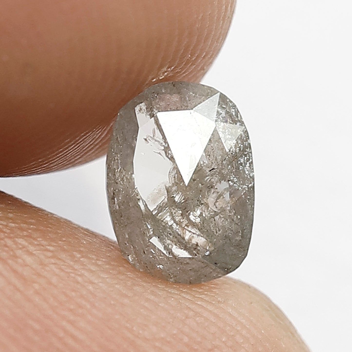 0.80 CT Natural Oval Shape Earth Mined Diamond | 7.20 x 5.20 mm Loose Diamond | Gray Black Salt and Pepper Diamond