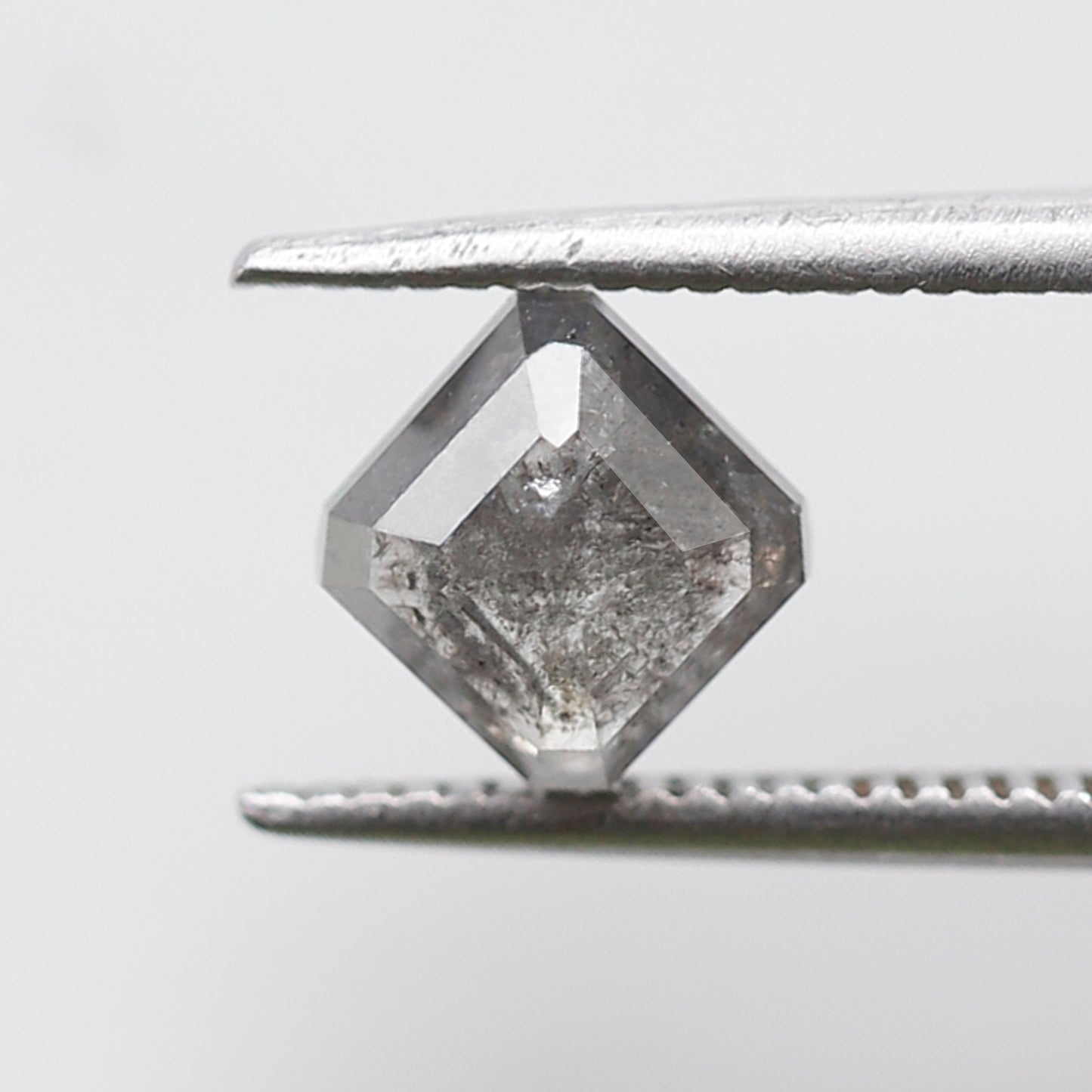Geometric cut 1.23 Ct Salt and Pepper Diamond, Natural Gray Black Ethical Loose Stone for Custom Ring