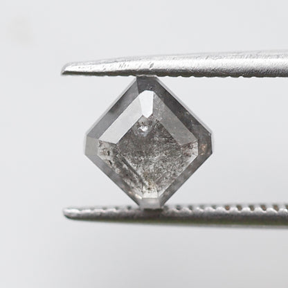 Geometric cut 1.23 Ct Salt and Pepper Diamond, Natural Gray Black Ethical Loose Stone for Custom Ring
