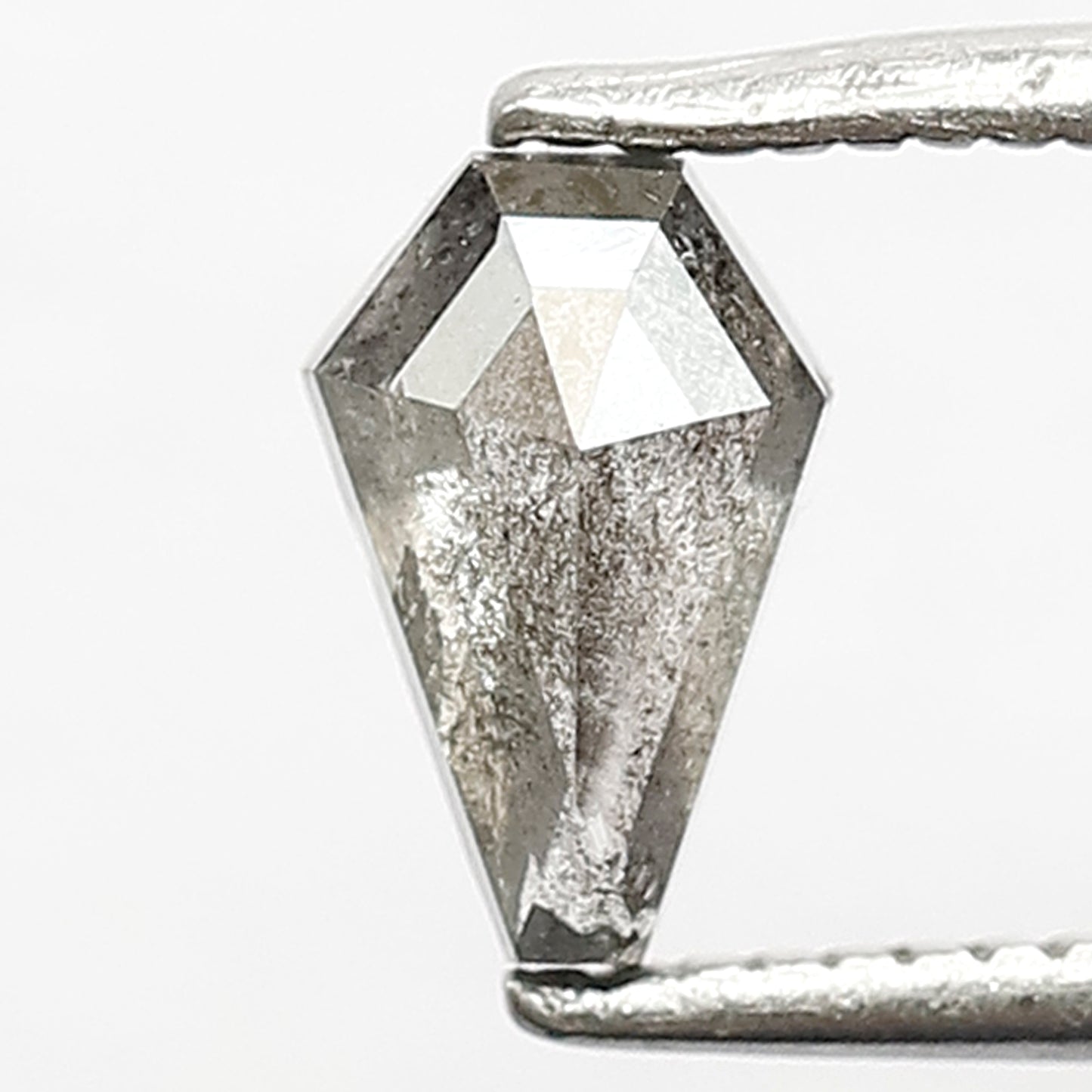 0.64 CT Geometric cut Diamond, Natural Gray Black Salt and Pepper Diamond, Conflict Free Loose Stone for Custom Jewelry