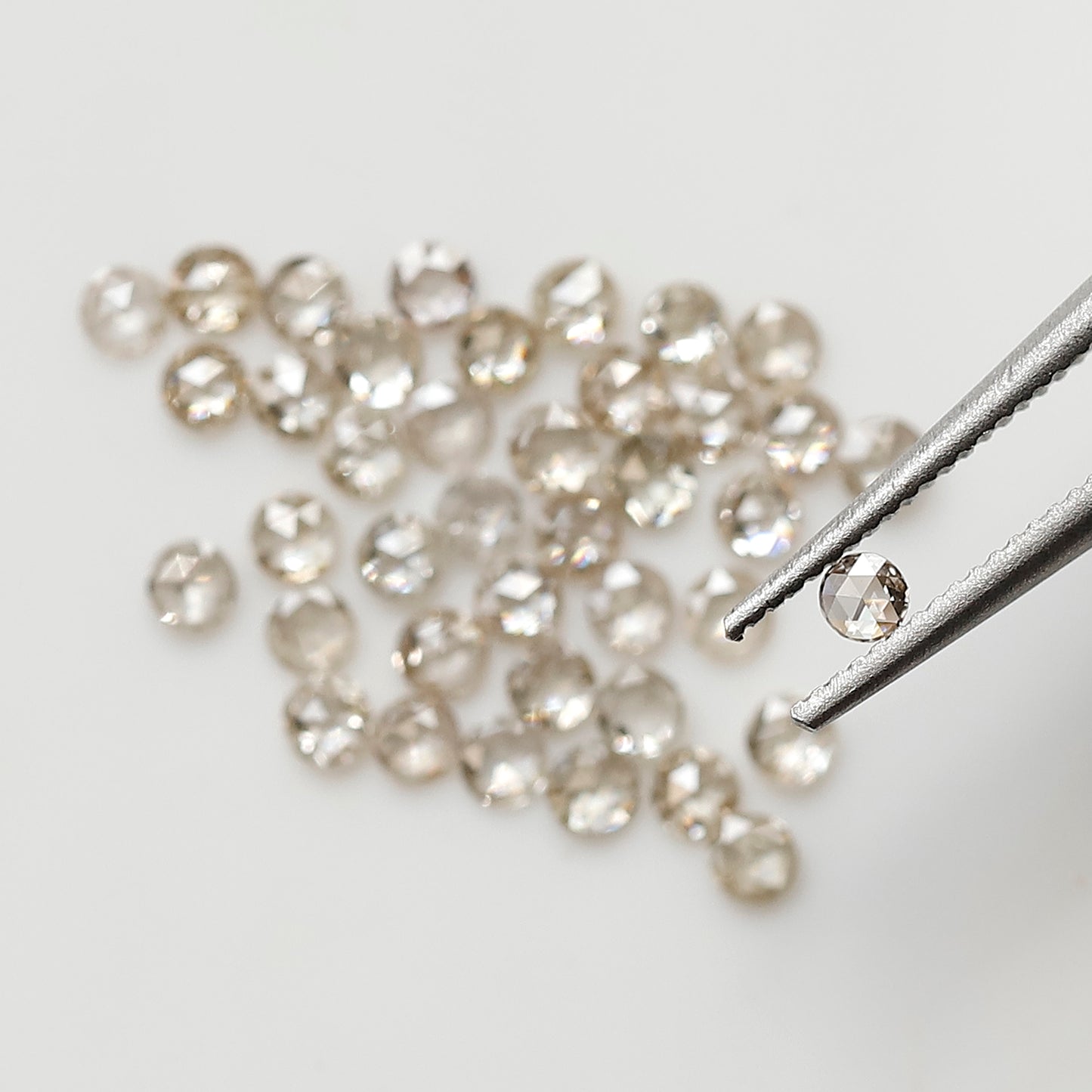 0.82 CT Round Rose cut Natural Diamond Lot, 40Pcs Champagne color Loose Diamonds For Making Ring and Jewelry