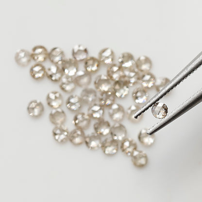 0.82 CT Round Rose cut Natural Diamond Lot, 40Pcs Champagne color Loose Diamonds For Making Ring and Jewelry