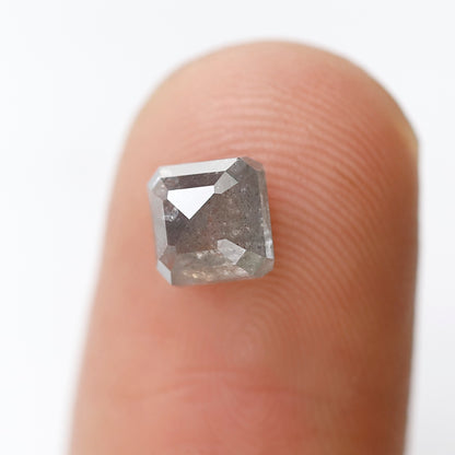 Geometric cut 1.23 Ct Salt and Pepper Diamond, Natural Gray Black Ethical Loose Stone for Custom Ring