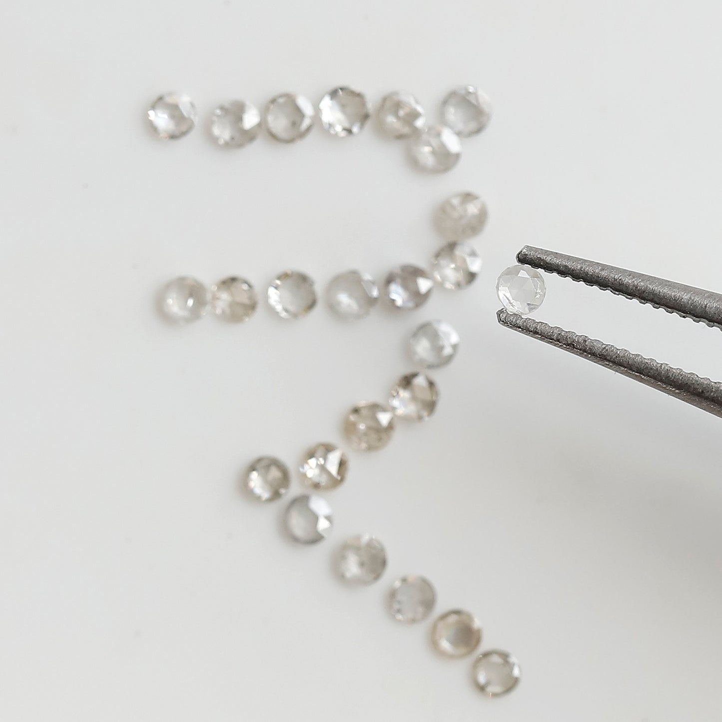 0.45 Ct Round Rose Cut Diamond Lot, 25 Pcs Top Light Color VS-SI Natural Loose Diamonds for Jewelry