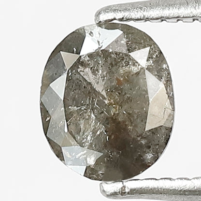 0.82 CT Oval Salt and Pepper Loose Natural Gray Black Diamond For Making Engagement Ring and Wedding Ring