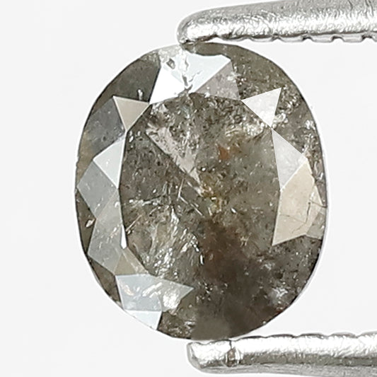 0.82 CT Oval Salt and Pepper Loose Natural Gray Black Diamond For Making Engagement Ring and Wedding Ring