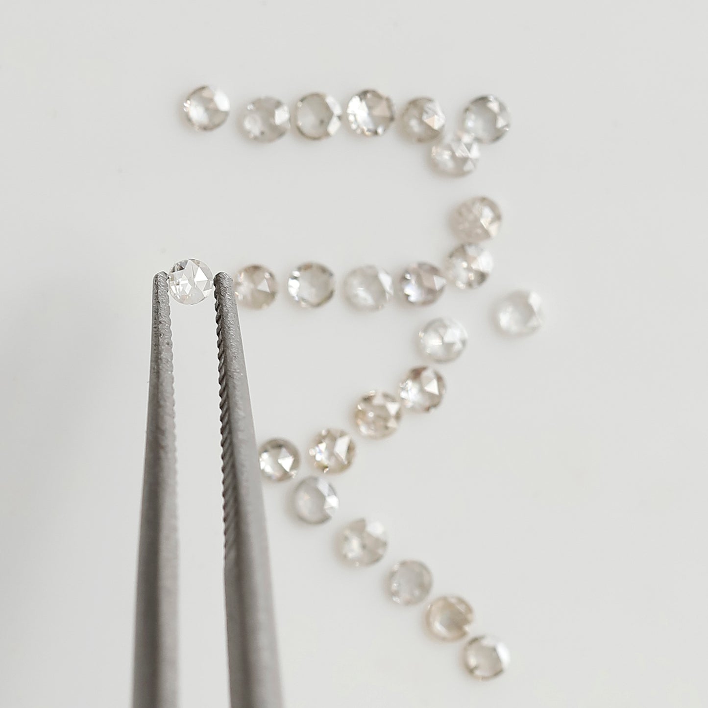 0.45 Ct Round Rose Cut Diamond Lot, 25 Pcs Top Light Color VS-SI Natural Loose Diamonds for Jewelry