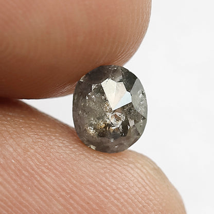 0.82 CT Oval Salt and Pepper Loose Natural Gray Black Diamond For Making Engagement Ring and Wedding Ring