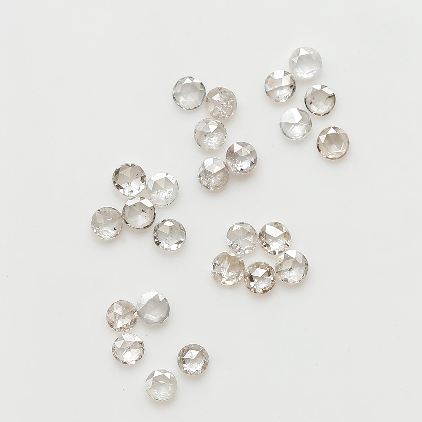 0.45 Ct Round Rose Cut Diamond Lot, 25 Pcs Top Light Color VS-SI Natural Loose Diamonds for Jewelry