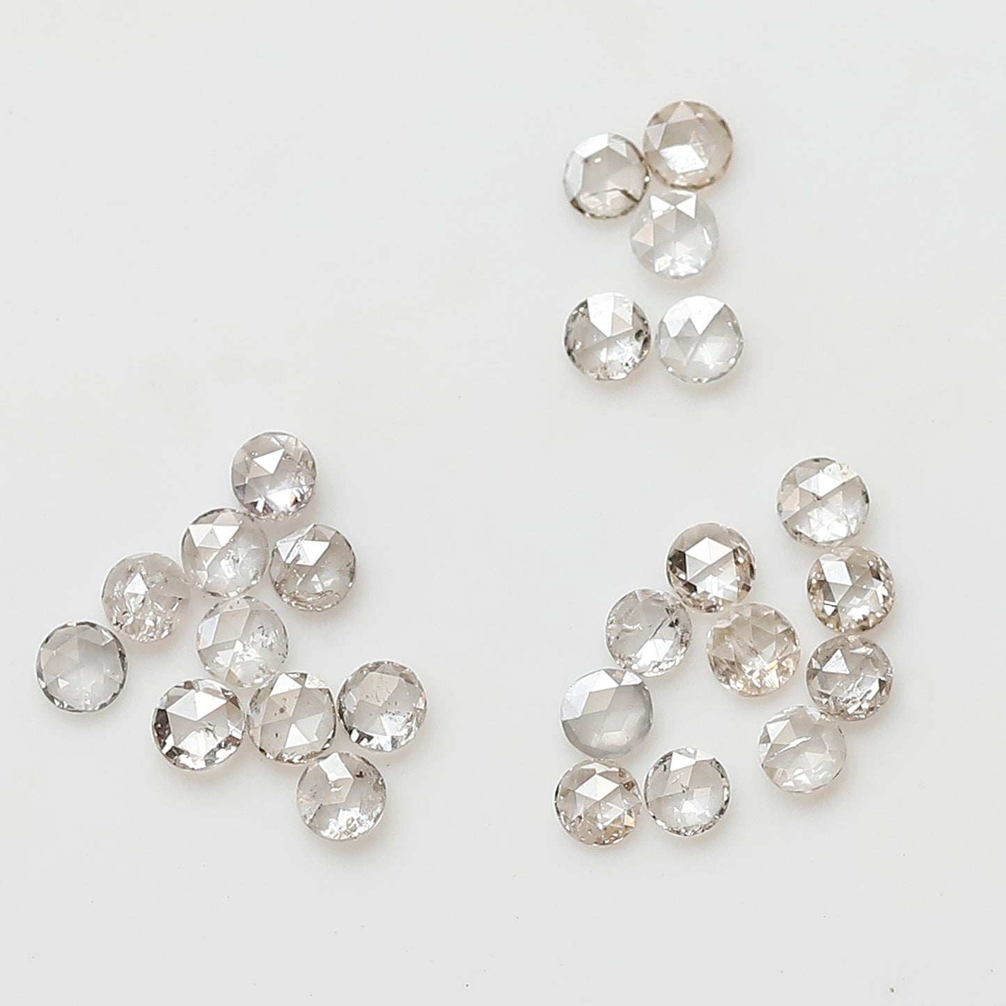 0.45 Ct Round Rose Cut Diamond Lot, 25 Pcs Top Light Color VS-SI Natural Loose Diamonds for Jewelry
