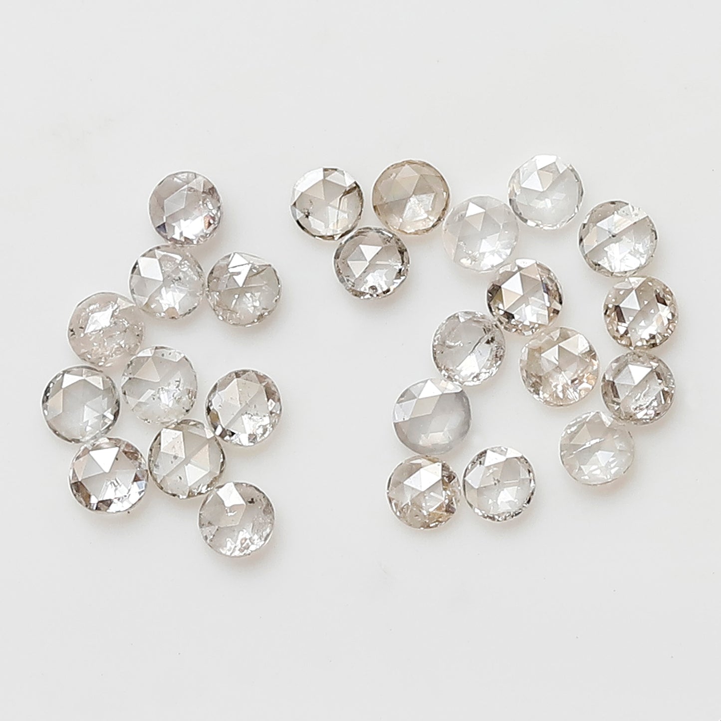 0.45 Ct Round Rose Cut Diamond Lot, 25 Pcs Top Light Color VS-SI Natural Loose Diamonds for Jewelry