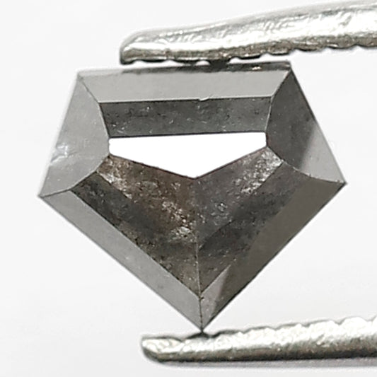 Natural 0.92 CT Geometric Salt and Pepper Diamond, Gray Black Loose Conflict Free Diamond for Ring, Pendant & Custom Jewelry