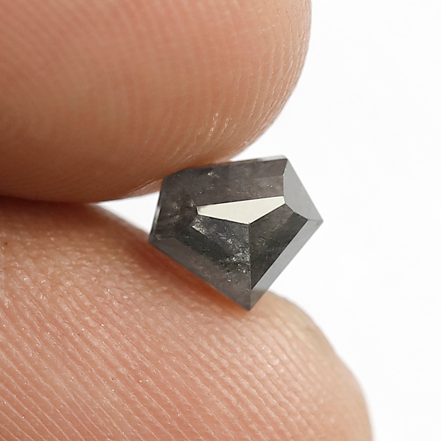 Natural 0.92 CT Geometric Salt and Pepper Diamond, Gray Black Loose Conflict Free Diamond for Ring, Pendant & Custom Jewelry