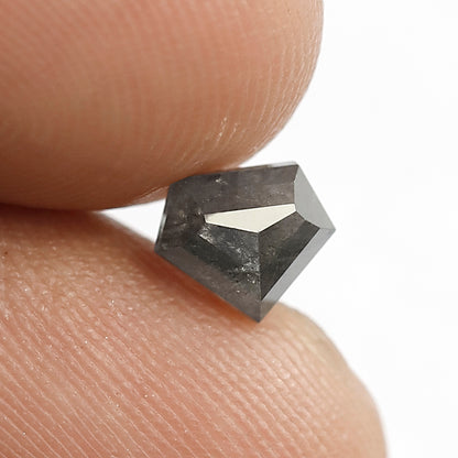 Natural 0.92 CT Geometric Salt and Pepper Diamond, Gray Black Loose Conflict Free Diamond for Ring, Pendant & Custom Jewelry