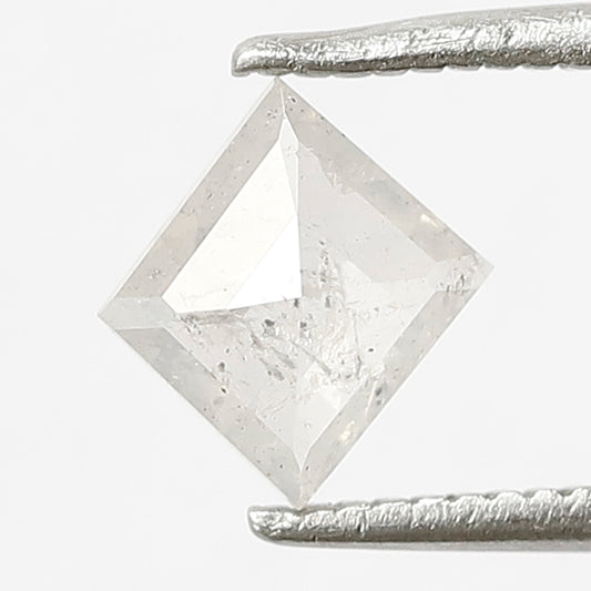 0.62 CT Translucent Kite Shape Diamond, Natural Misty White Loose Salt and Pepper Diamond for Wedding Band and Pendant Jewelry