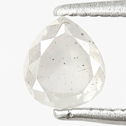 0.70 CT Pear Salt and Pepper Diamond, Natural Misty White Translucent Loose Diamond for Wedding Ring and Jewelry