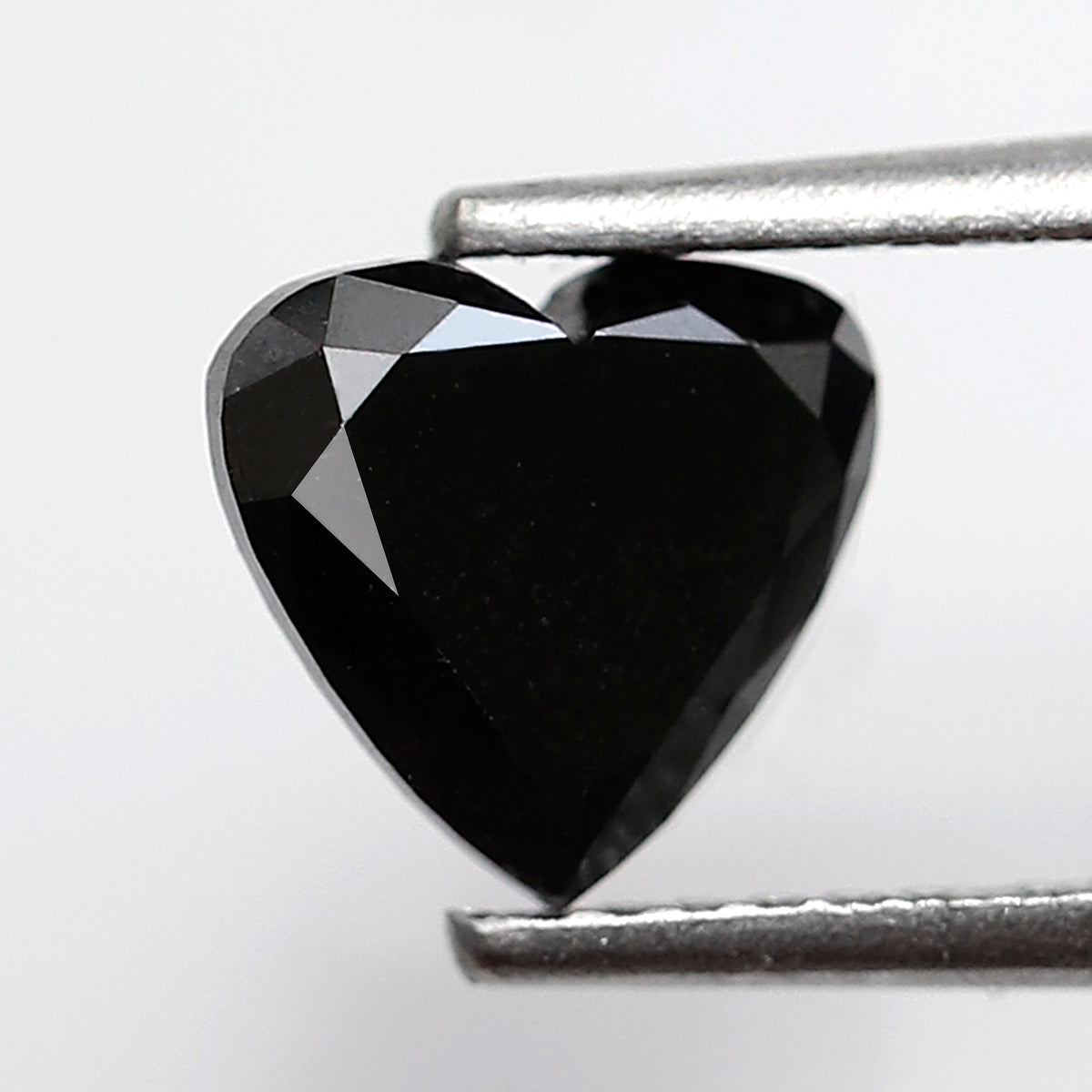 1.38 CT Heart Shape Black Diamond 7.00 MM Natural Treated Loose Diamond For Proposal Ring