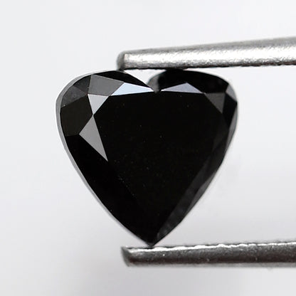 1.38 CT Heart Shape Black Diamond 7.00 MM Natural Treated Loose Diamond For Proposal Ring