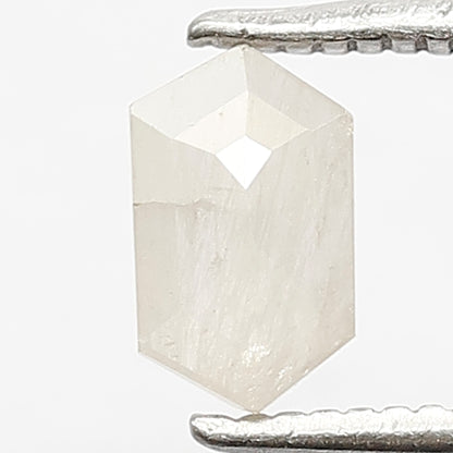 0.51 CT Hexagon Salt and Pepper Loose Ethical Diamond, Natural Misty White Earth Mined Diamond For Bridal Ring