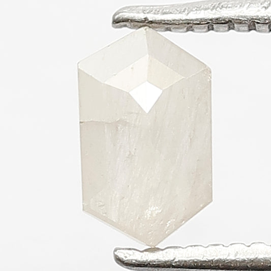 0.51 CT Hexagon Salt and Pepper Loose Ethical Diamond, Natural Misty White Earth Mined Diamond For Bridal Ring