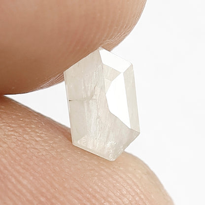 0.51 CT Hexagon Salt and Pepper Loose Ethical Diamond, Natural Misty White Earth Mined Diamond For Bridal Ring