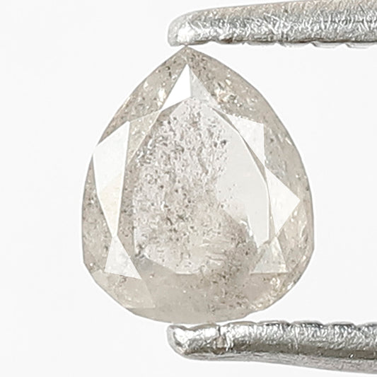 0.45 CT Pear Shape Salt and Pepper Loose Diamond, 5.30 mm Natural Translucent Salt and Pepper Diamond For Anniversary Ring