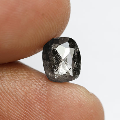 7 MM 1.12 CT Oval Shape  Grey Black color Salt and Pepper Diamond Loose Natural Diamond For Engagement Ring