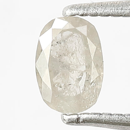 Misty White Oval Salt and Pepper Diamond 0.45 CT, Natural Loose Conflict Free Diamond for Ring, Pendant & Birthday Gift
