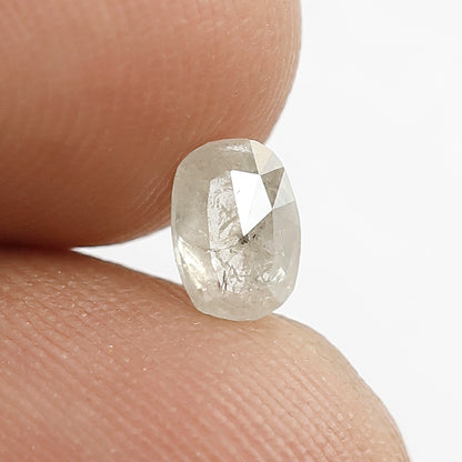 Misty White Oval Salt and Pepper Diamond 0.45 CT, Natural Loose Conflict Free Diamond for Ring, Pendant & Birthday Gift
