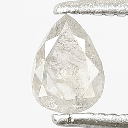 0.39 CT Conflict Free Pear Shape Diamond, Natural Gray Black Salt and Pepper Loose Diamond for Custom Jewelry and Gifts