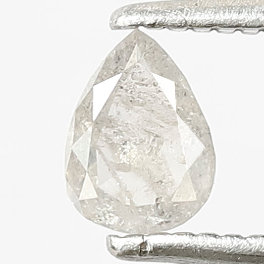 0.39 CT Conflict Free Pear Shape Diamond, Natural Gray Black Salt and Pepper Loose Diamond for Custom Jewelry and Gifts