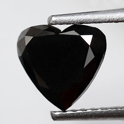 1.38 CT Heart Shape Black Diamond 7.00 MM Natural Treated Loose Diamond For Proposal Ring