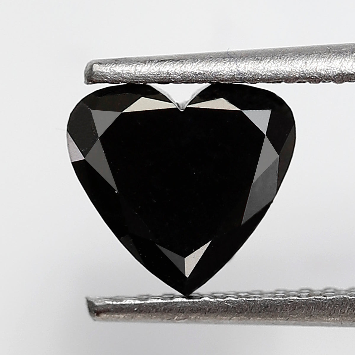 1.38 CT Heart Shape Black Diamond 7.00 MM Natural Treated Loose Diamond For Proposal Ring