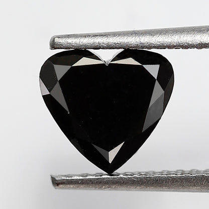 1.38 CT Heart Shape Black Diamond 7.00 MM Natural Treated Loose Diamond For Proposal Ring