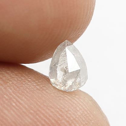 0.39 CT Conflict Free Pear Shape Diamond, Natural Gray Black Salt and Pepper Loose Diamond for Custom Jewelry and Gifts