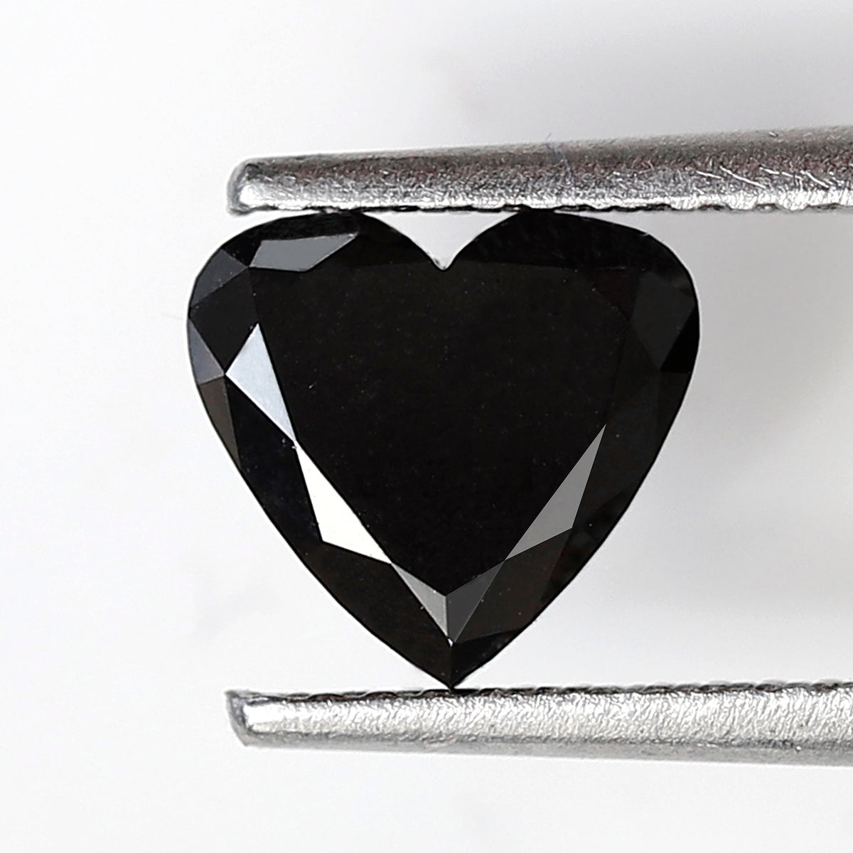 1.38 CT Heart Shape Black Diamond 7.00 MM Natural Treated Loose Diamond For Proposal Ring