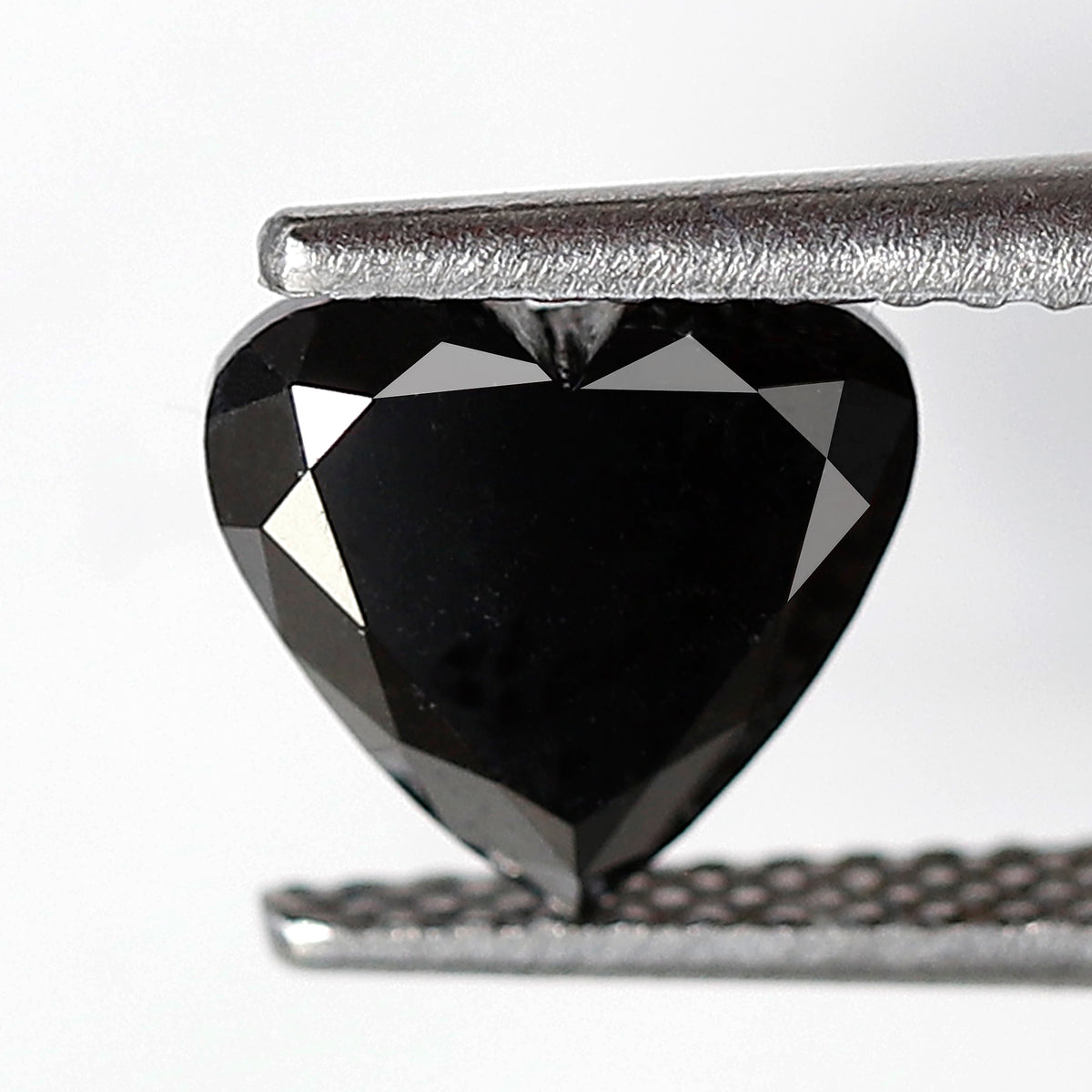 1.38 CT Heart Shape Black Diamond 7.00 MM Natural Treated Loose Diamond For Proposal Ring