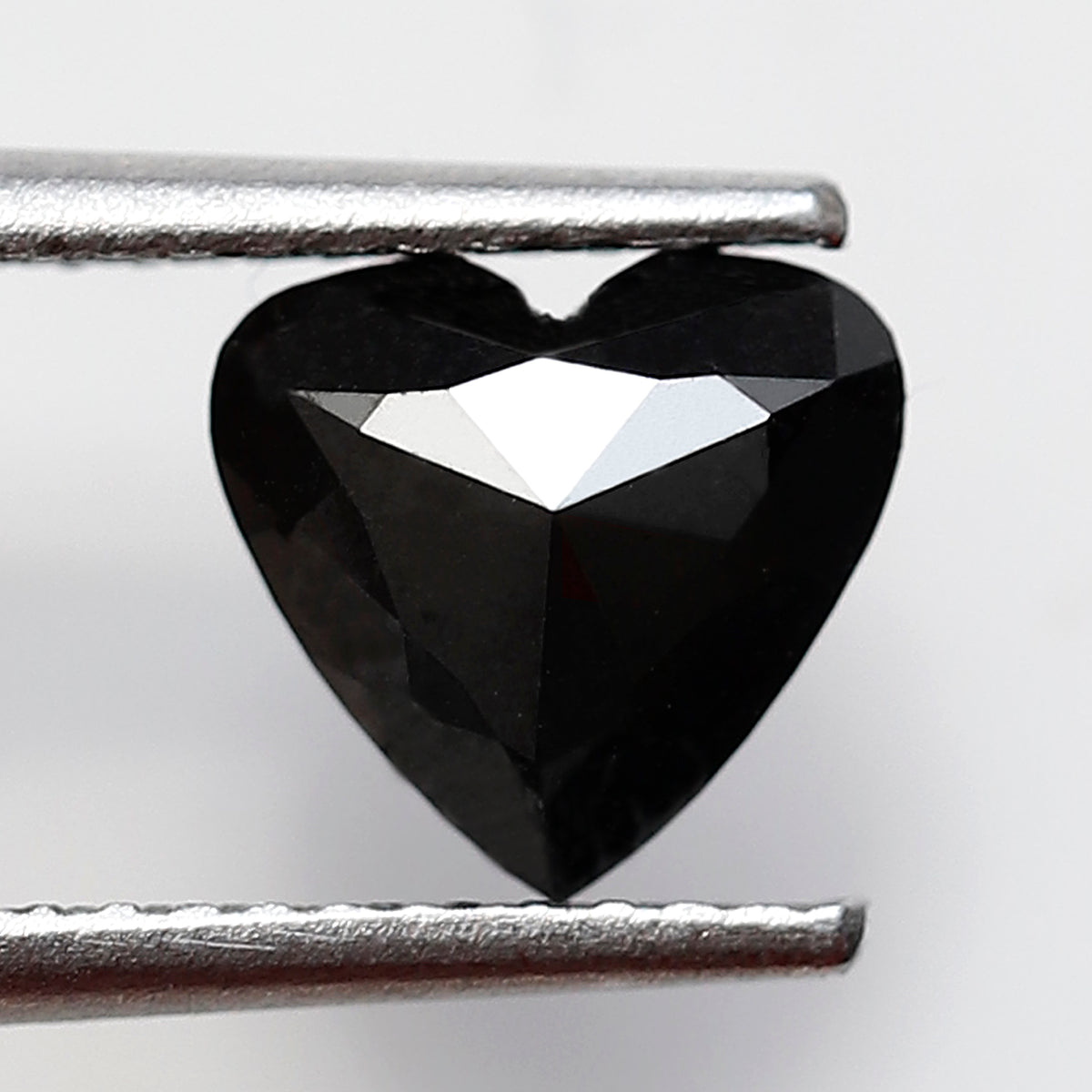 1.38 CT Heart Shape Black Diamond 7.00 MM Natural Treated Loose Diamond For Proposal Ring