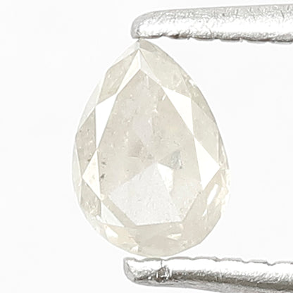 0.30 CT Pear Shape Natural Loose Diamond, 5.30 mm Translucent Misty White Salt and Pepper Diamond