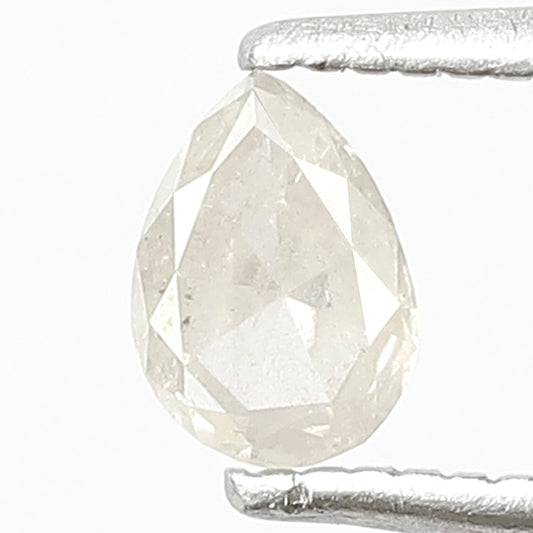 0.30 CT Pear Shape Natural Loose Diamond, 5.30 mm Translucent Misty White Salt and Pepper Diamond