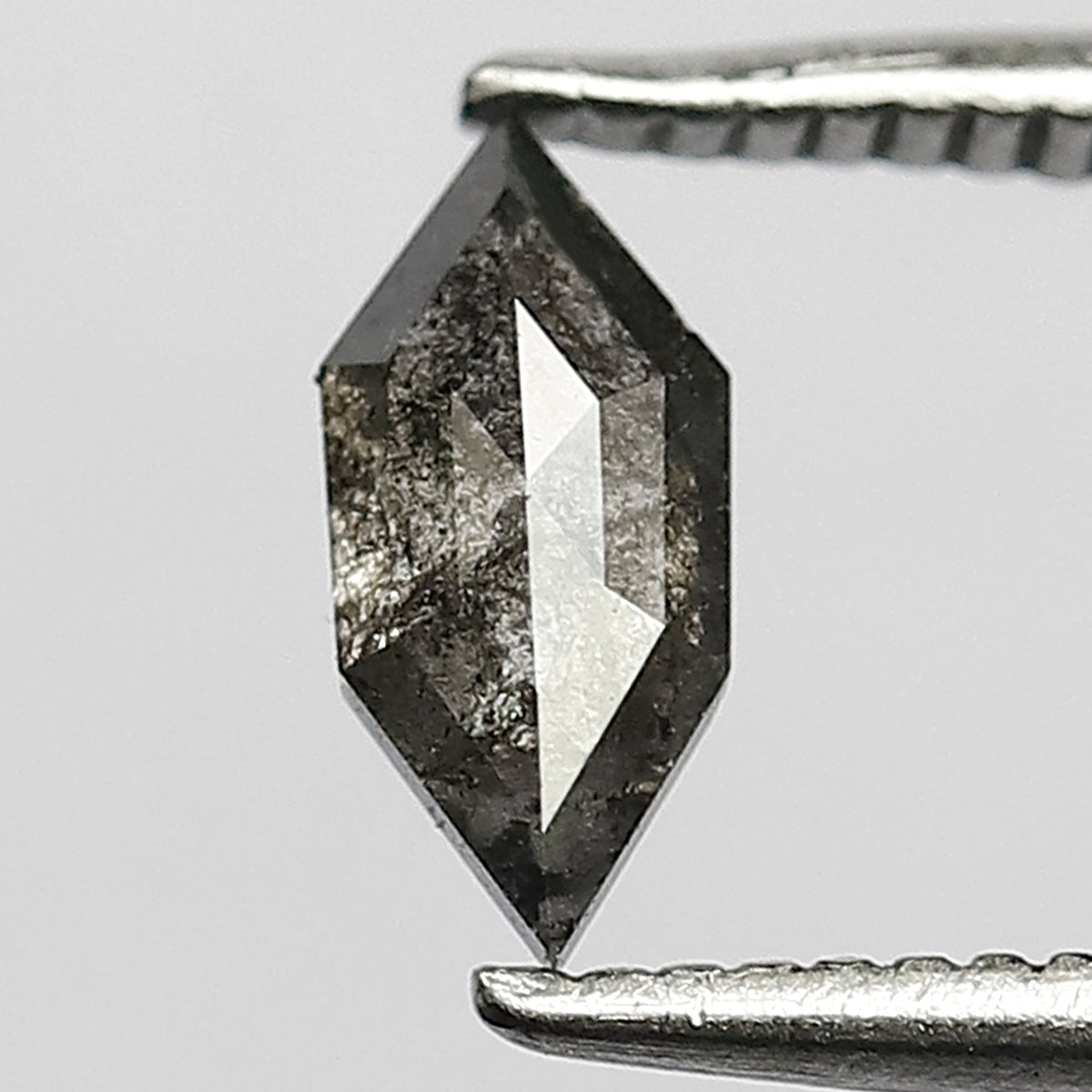 0.47 CT Elongated Hexagon Shape 7.5 x 3.5 MM Natural Splendid Grayish Black Ethically Sourced Salt and Pepper Diamond