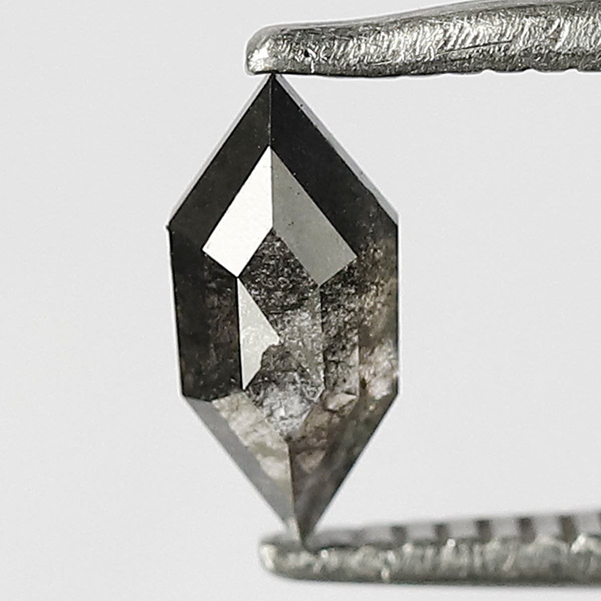 0.47 CT Elongated Hexagon Shape 7.5 x 3.5 MM Natural Splendid Grayish Black Ethically Sourced Salt and Pepper Diamond