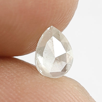0.30 CT Pear Shape Natural Loose Diamond, 5.30 mm Translucent Misty White Salt and Pepper Diamond