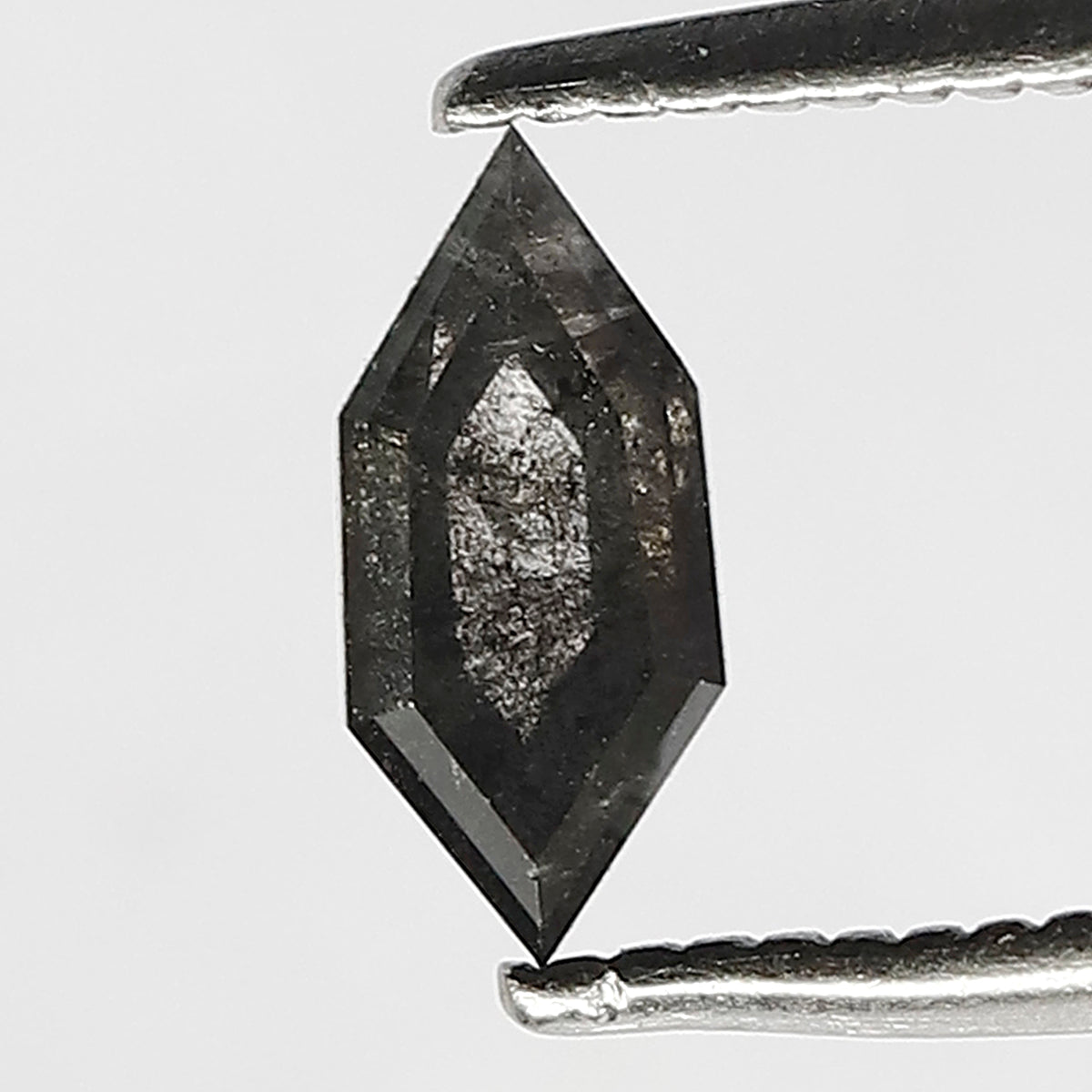 0.47 CT Elongated Hexagon Shape 7.5 x 3.5 MM Natural Splendid Grayish Black Ethically Sourced Salt and Pepper Diamond