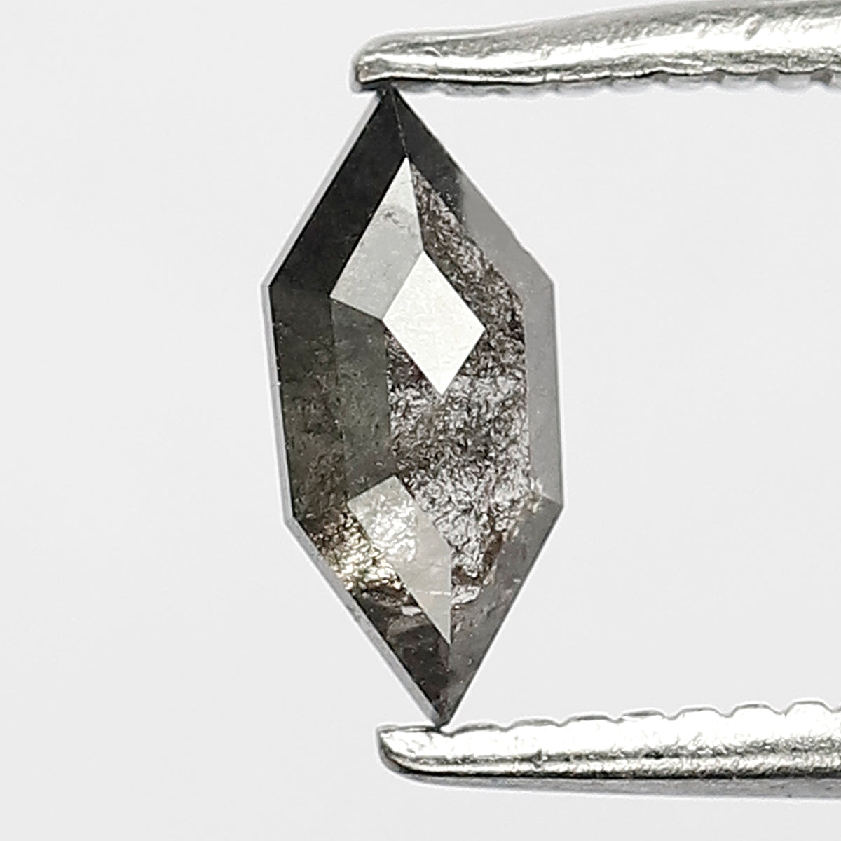0.47 CT Elongated Hexagon Shape 7.5 x 3.5 MM Natural Splendid Grayish Black Ethically Sourced Salt and Pepper Diamond