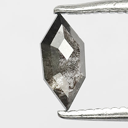 0.47 CT Elongated Hexagon Shape 7.5 x 3.5 MM Natural Splendid Grayish Black Ethically Sourced Salt and Pepper Diamond